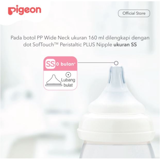 Pigeon Botol Susu Wide Neck Soft Touch Peristaltic Plus160ml