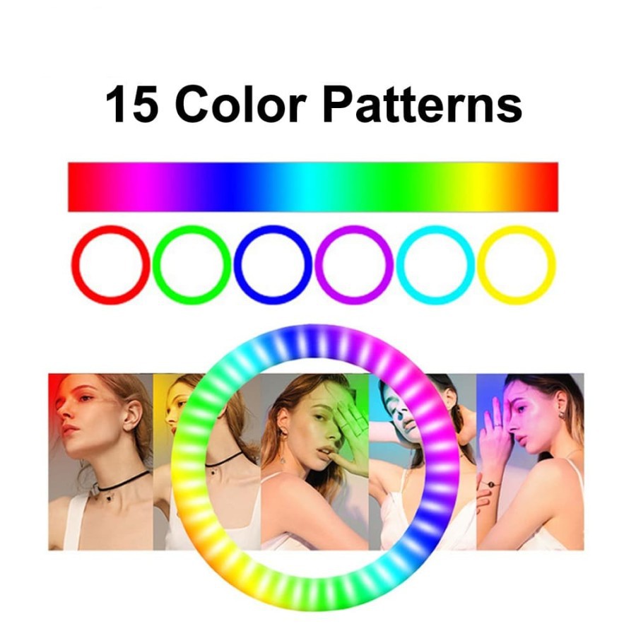 Ring Light MIXIO RGB 33CM + 1.6M Led Rainbow TRIPOD Video LED TIKTOK