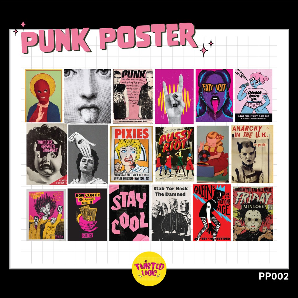 Aesthetic Sticker Tumblr | Punk Poster 2 | Shopee Indonesia