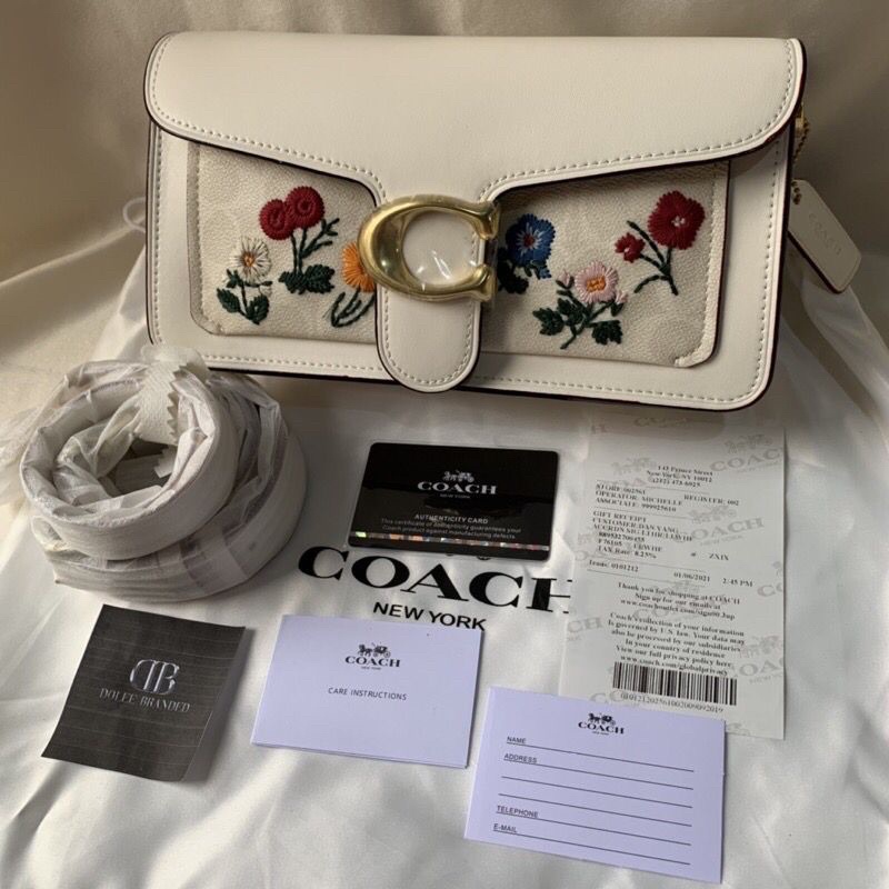 COACH IN SIGNATURE CANVAS WITH FLORAL WITH EMBROIDERY TABBY 26 SHOULDER BAG