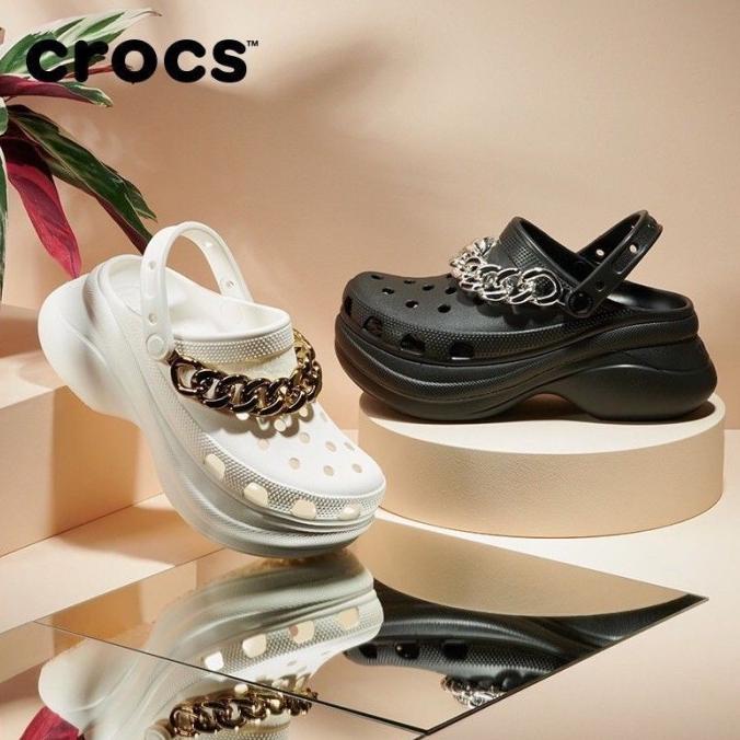 Crocs Bae Embellished Clog / Crocs rantai / Crocs Wedges /Crocs Wanita TERLAKU