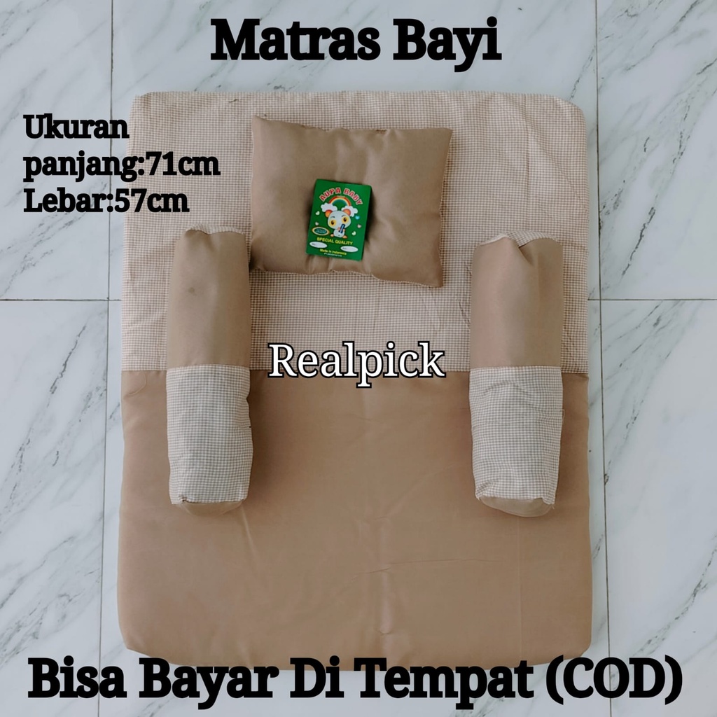 Kasur matras bayi set bantal anti peyang bayi dan 2 guling / kasur bayi alas tidur bayi