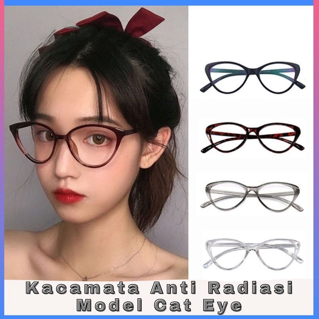 ( VIRAL) Kacamata Cat Eye Fuji Anti Radiasi  Korea Wanita Kacamata Fashion Cat Eyes Eyeglasses