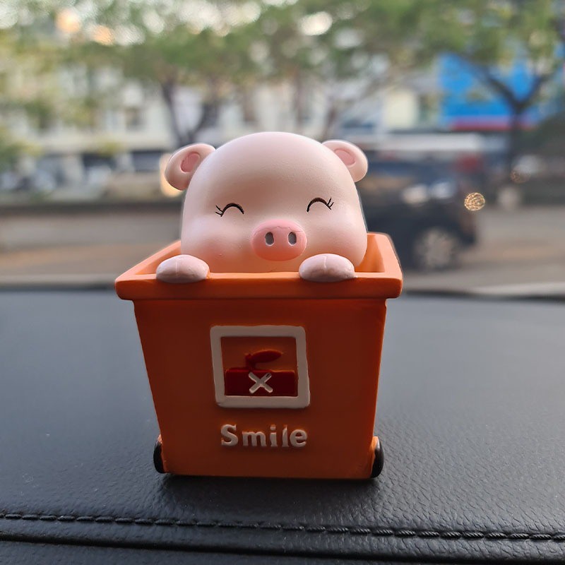 3D Pajangan Dashboard Shake Pig Cat Kucing Babi Goyang | Hiasan Mobil