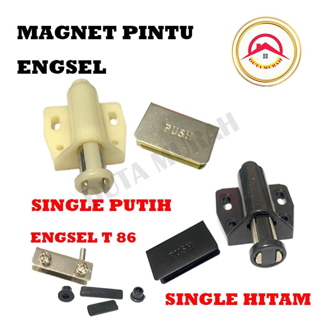 Engsel Kaca Jepit / Magnet Singel Push Open Pintu Kaca