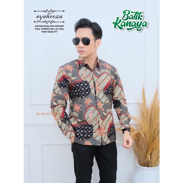 SYAHREZA Baju Batik Pria Berlapis furing Bahan Katun Berkualitas Ekspor by KANAYA