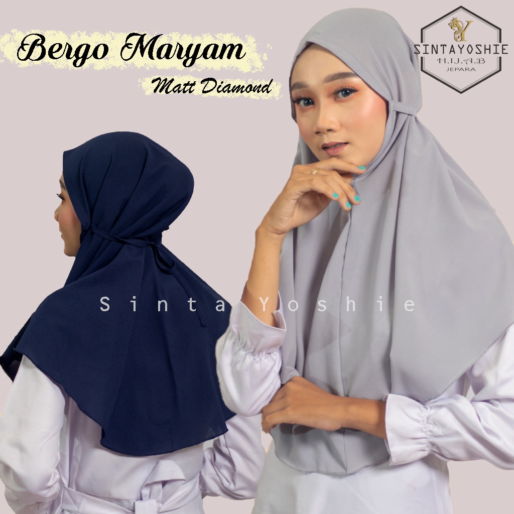 Hijab Instan Bergo Maryam Diamond Non Pet Nisma Tali