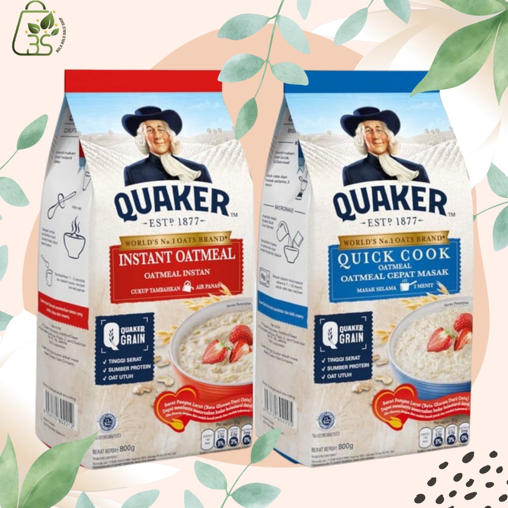 

QUAKER Oats Oatmeal-Instant-Quick Cook Bag Pack 200 g-Instan-Masak