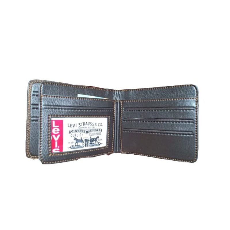 DOMPET HITAM PRIA MODEL KULIT SINTETIS LENTUR / DOMPET LIPAT PRIA