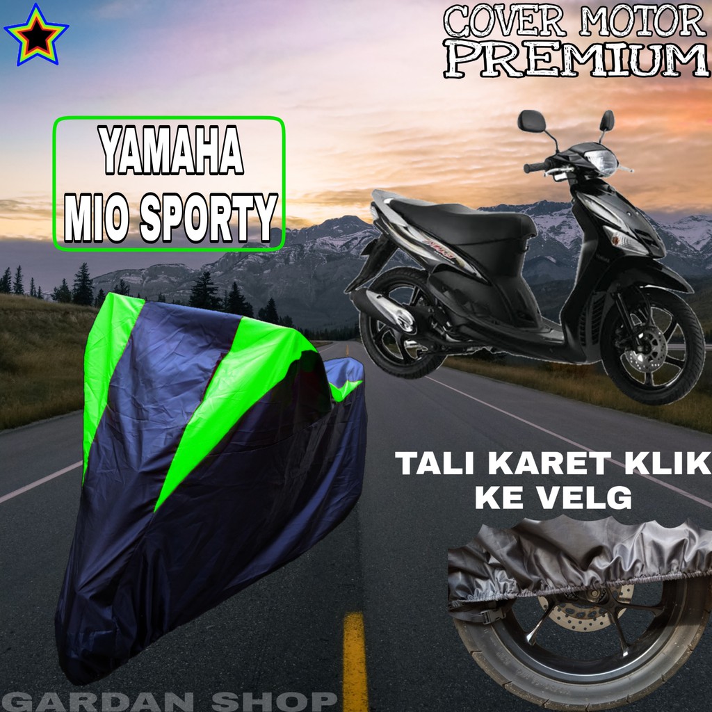 Sarung Motor YAMAHA MIO SPORTY Hitam HIJAU Body Cover Penutup Pelindung Motor Yamaha Mio PREMIUM