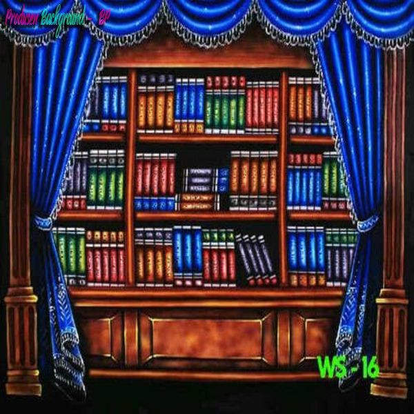 Kain BACKGROUND FOTO STUDIO WISUDA latar rak buku ukuran 2,5x3m