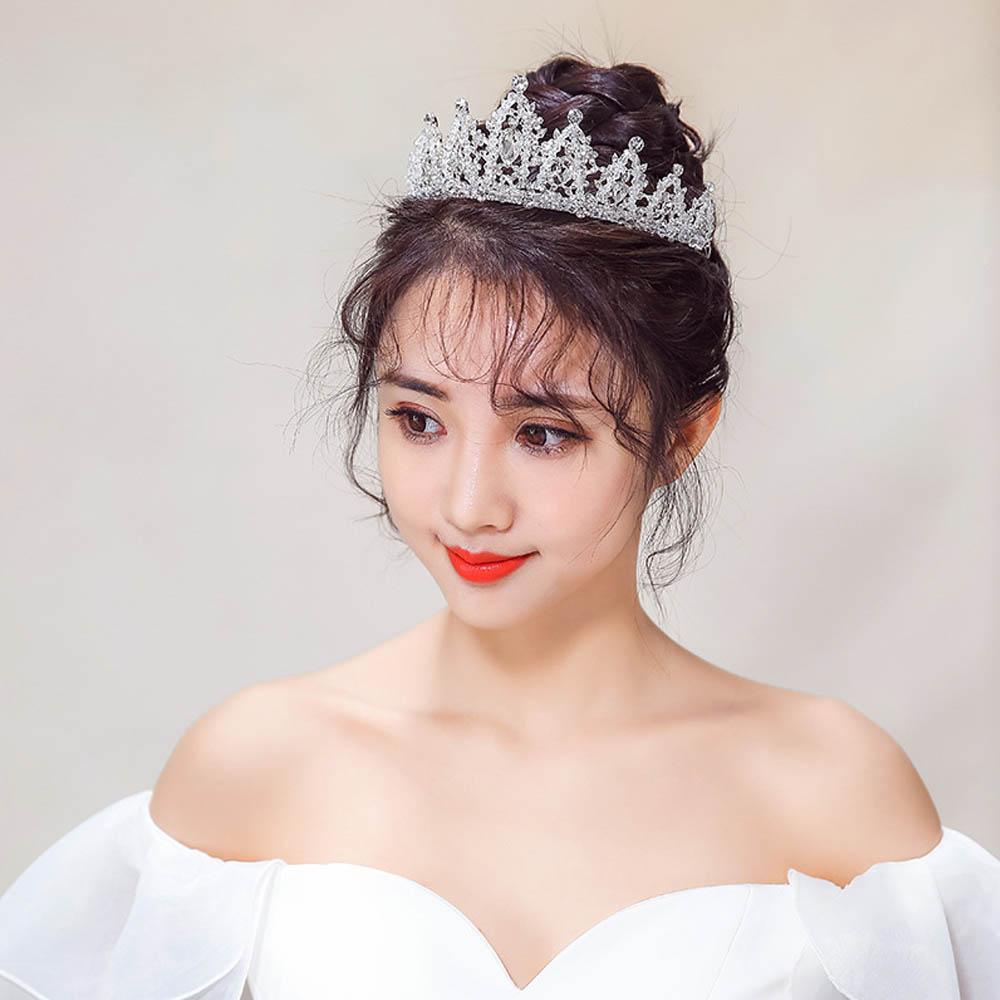 Agustina Tiara Mewah Bling Pengantin Kristal Berlian Imitasi Hiasan Kepala Perhiasan Headband