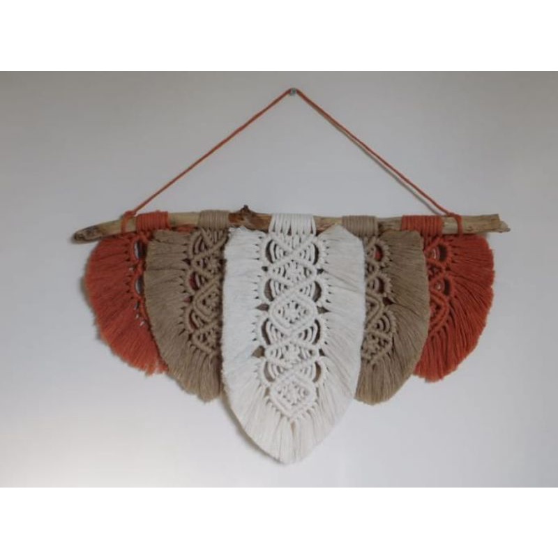 READY STOK) macrame hiasan dinding daun motif 5 warna / macrame wall hanging (HD 056)