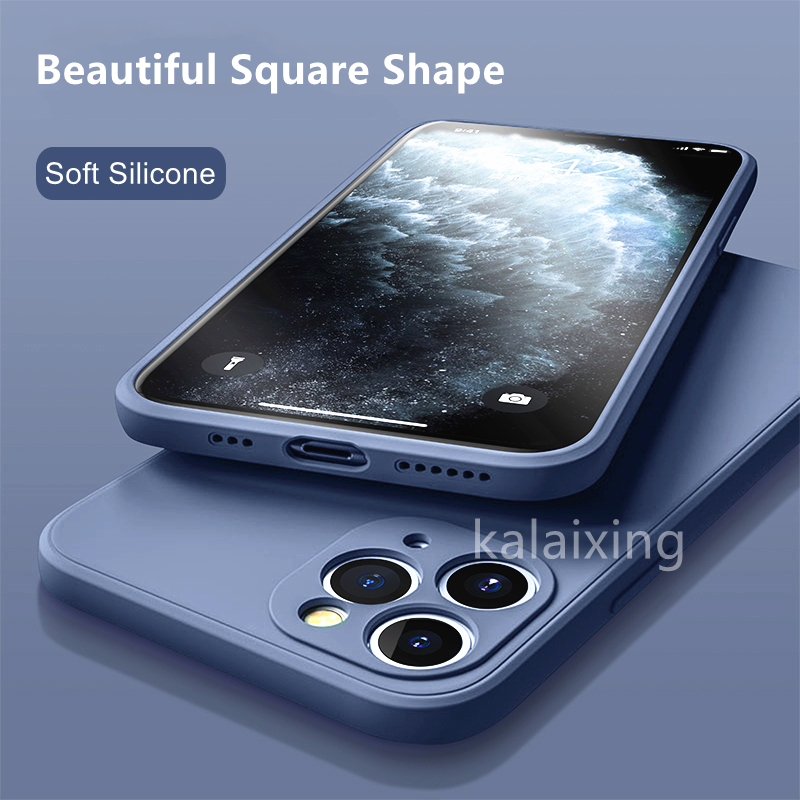 Soft Square Case Silicone 10 Warna for iPhone 12 Mini / Pro / Max 11