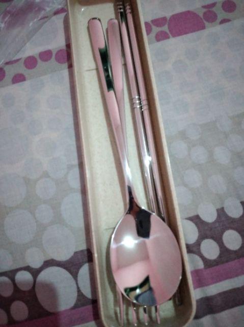 Sedotan Stainless & Korean Cutlery Set Box # Silver