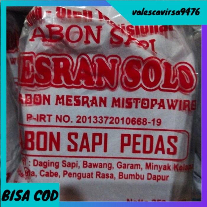 

⭐BISA COD⭐ Abon Sapi MESRAN Solo - Pedas