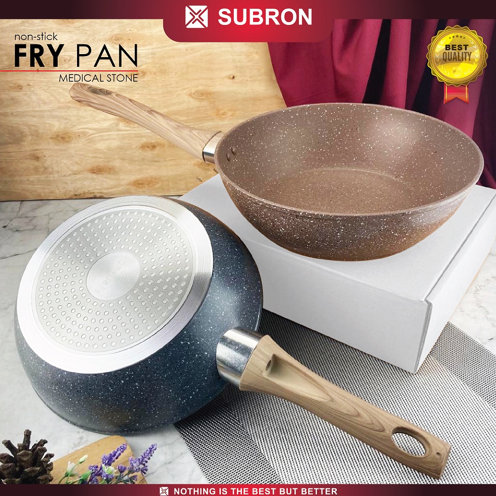 Jual Subron Fry Pan Teflon Anti Lengket Wok Medical Stone Frying Pan Cm Cm Cm Frypan