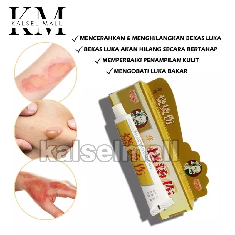 Obat Salep Krim Luka Bakar Melepuh Kutil Kunat Original 100% Huatuo Herbal Tradisional Cina Kena Air Panas Terkena Api Kulit  Menghilangkan Ampuh Keloid OC7