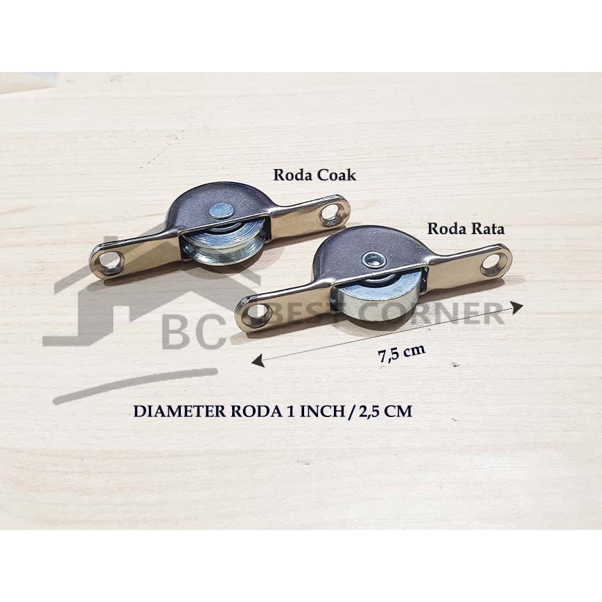 Roda Ulih Size 1 inch / roda etalase / roda laher coak dan rata
