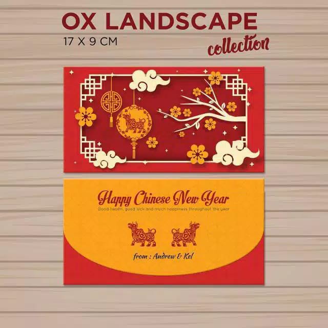 

envelope angpao amplop angpao landscape 17 x 9cm angpao custom (ox landscape)