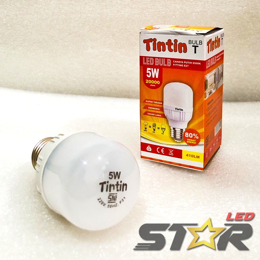 TINTIN Bulb T LED 5W, 10W, 15W Lampu Bohlam Tabung Murah Hemat Energi Irit Listrik 5 10 15 WATT Termurah Terlaris Star