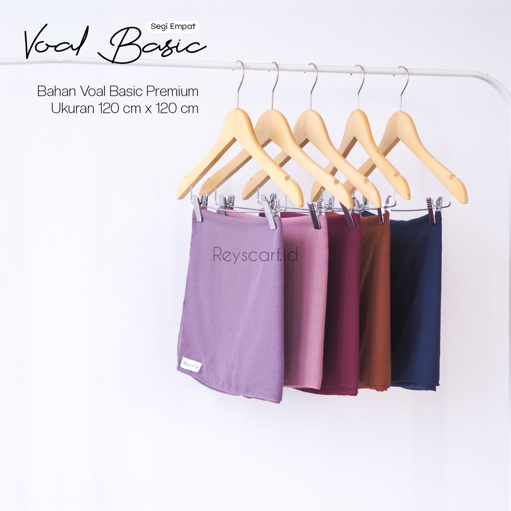 Hijab Segiempat Voal Basic By Reyscarf Bahan Voal Premium Adem Banyak Pilihan Warna Elegant Bisa COD