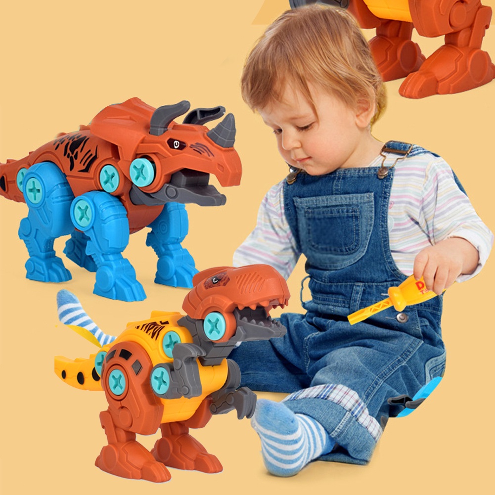 【TK】Kids Disassembly Assembly Dinosaur Toy Set Screw Nut Combination Assembling Dinosaurs Children Educational Toys