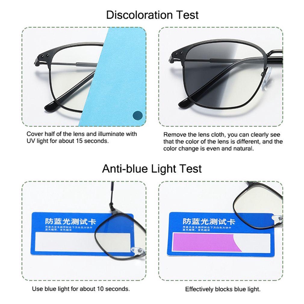 Kacamata Photochromic Anti Blue Light Gaya Retro Untuk Pria Dan Wanita