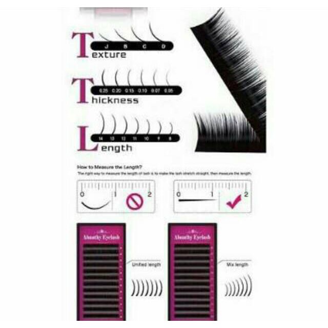 ABNATHY Premium Eyelash Extension MIX Size &amp; Single Size / Bulumata Sambung Lembut