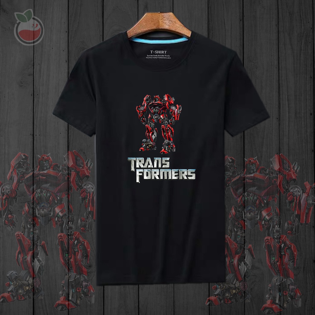 Lilipop Kaos Tshirt  Pria Transformer Optimus Prime Baju Distro Basic Lengan Pendek Cowok Kasual