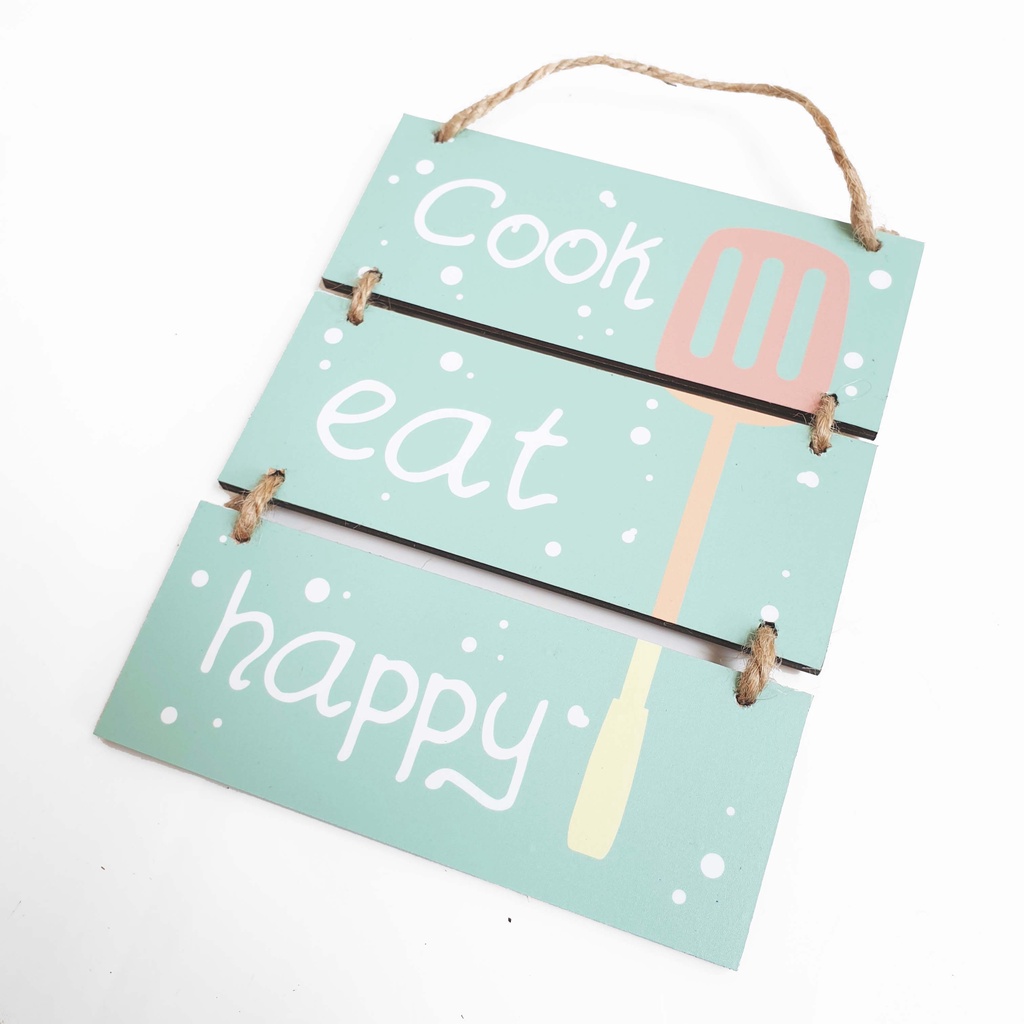 Hiasan Pajangan Dinding - COOK EAT HAPPY - Wall Sign Decor