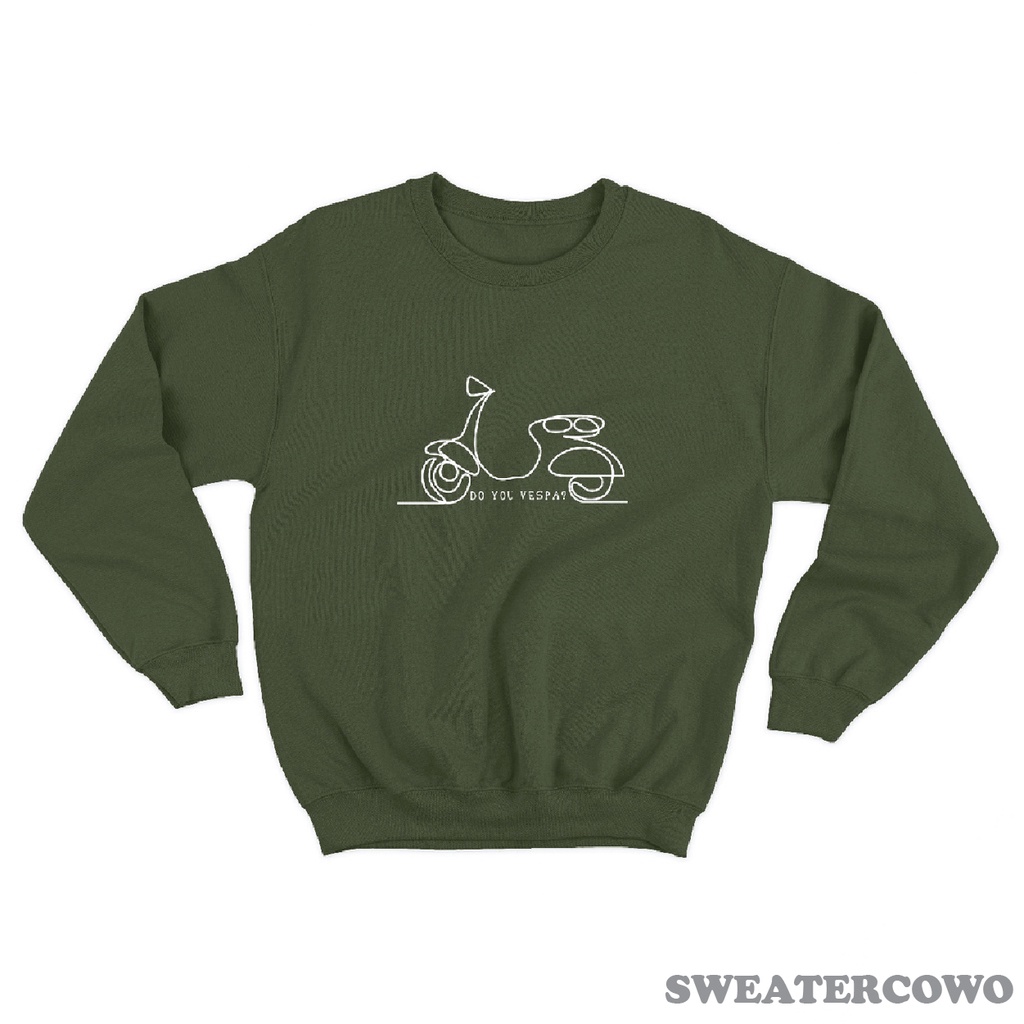 Sweaterpolos Basic Sweater DO YOU VESPA ( Sablon ) Unisex Pria &amp; Wanita