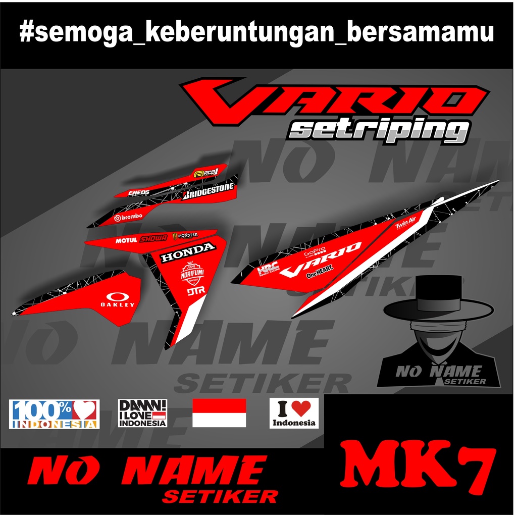 STRIPING VARIO 125 150 racing (7mk) TAHUN 2015 2014 2015 2016 2017 stiker sticker decal