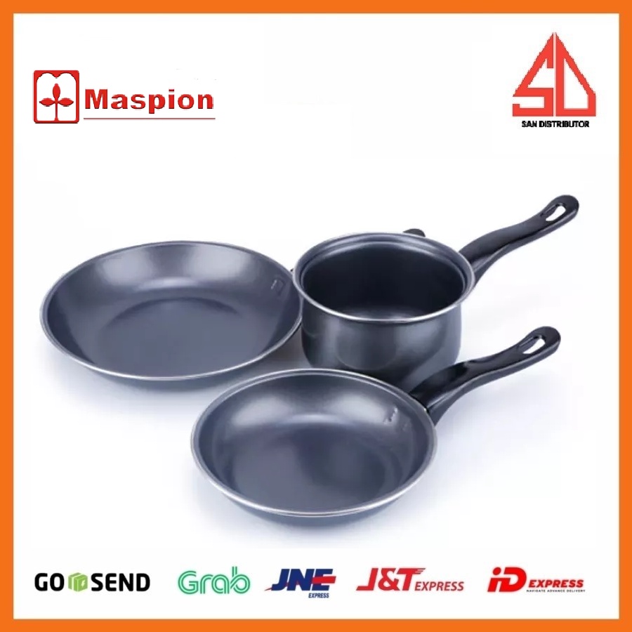 KUKINA Set Alat Masak Milkpan / Panci Masak 14cm + Frypan / Wajan Penggorengan 18 + 23 cm murah