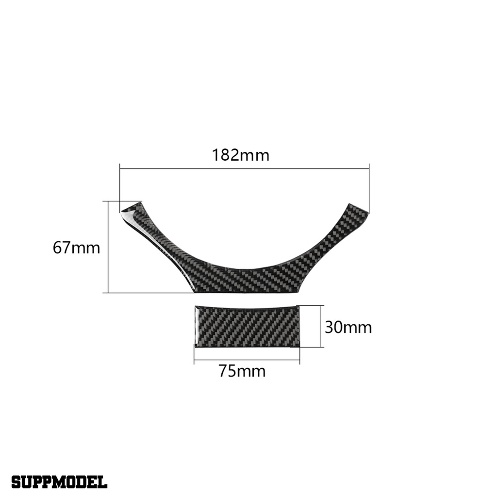 Smodel 2pcs / Set Stiker Setir Mobil Anti Uv Bahan Carbon Fiber Warna Hitam Untuk Lexus Nx 200