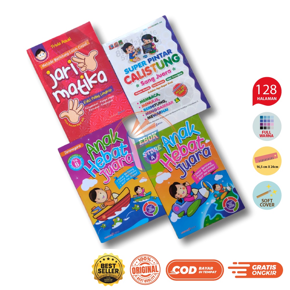 Buku Jarimatika, Calistung, Anak Hebat Juara A & B Lingkar Media