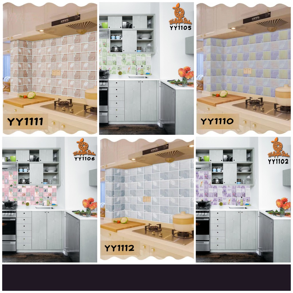 Stiker dapur Wallpaper Dapur Stiker Kamar Mandi Anti Air Serbaguna Ukuran 45 Cm X 5 M