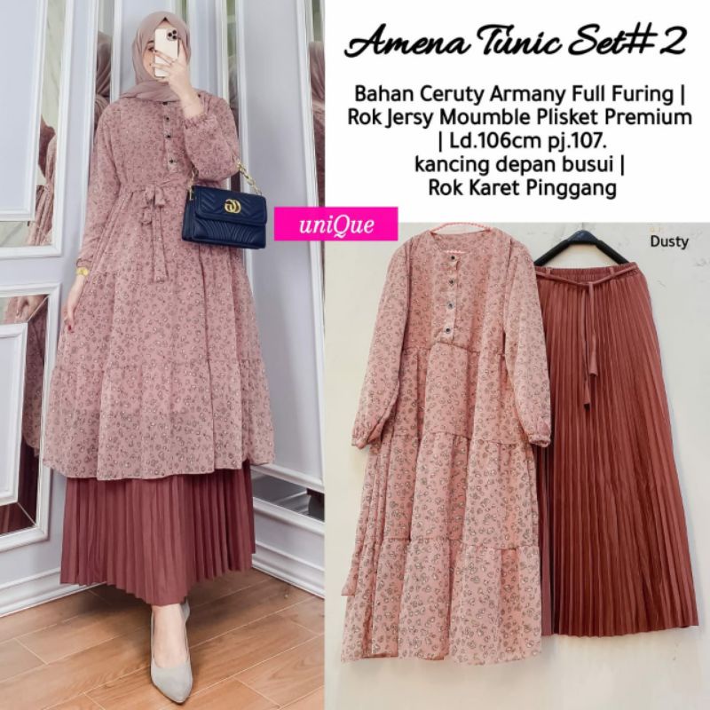 Restok Amena tunic set #2 original by unique