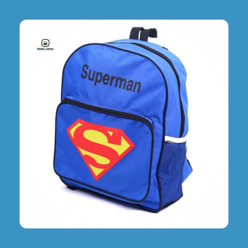 SUPERMAN Tas Ransel Anak Sekolah Laki-laki Tas Anak Lucu Kekinian murah PAUD/TK/SD EMOEMO