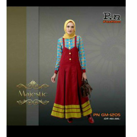 Pn GM-1205 by Pn Fashion | Gamis Pn fashion | gamis polos | gamis motif | PN Fashion