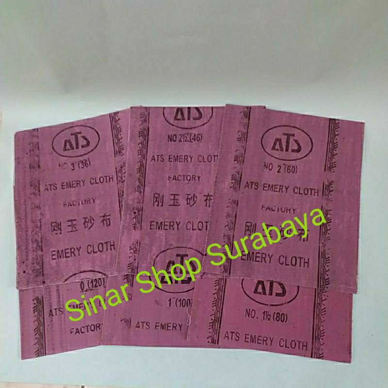 amplas besi , kayu no 0. 1, 11/2, 2, 21/2, 3 harga per lembar