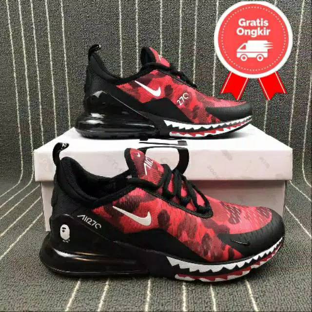 Sepatu Nike Air Max 270 BAPE Original Premium. Sneaker Nike Pria Original