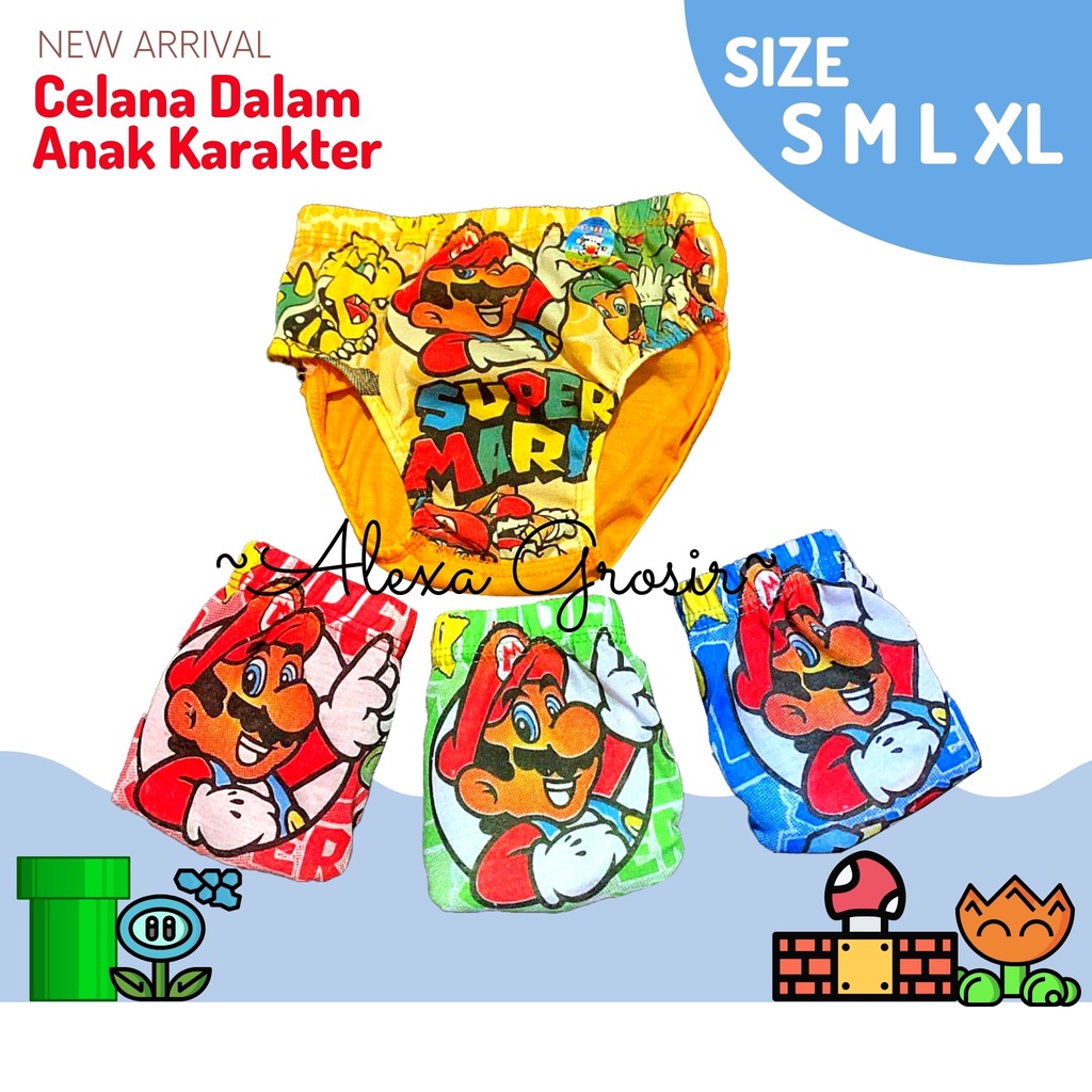 (S M L XL) CD ANAK LAKI MURAH KARAKTER / CELANA DALAM ANAK LUCU