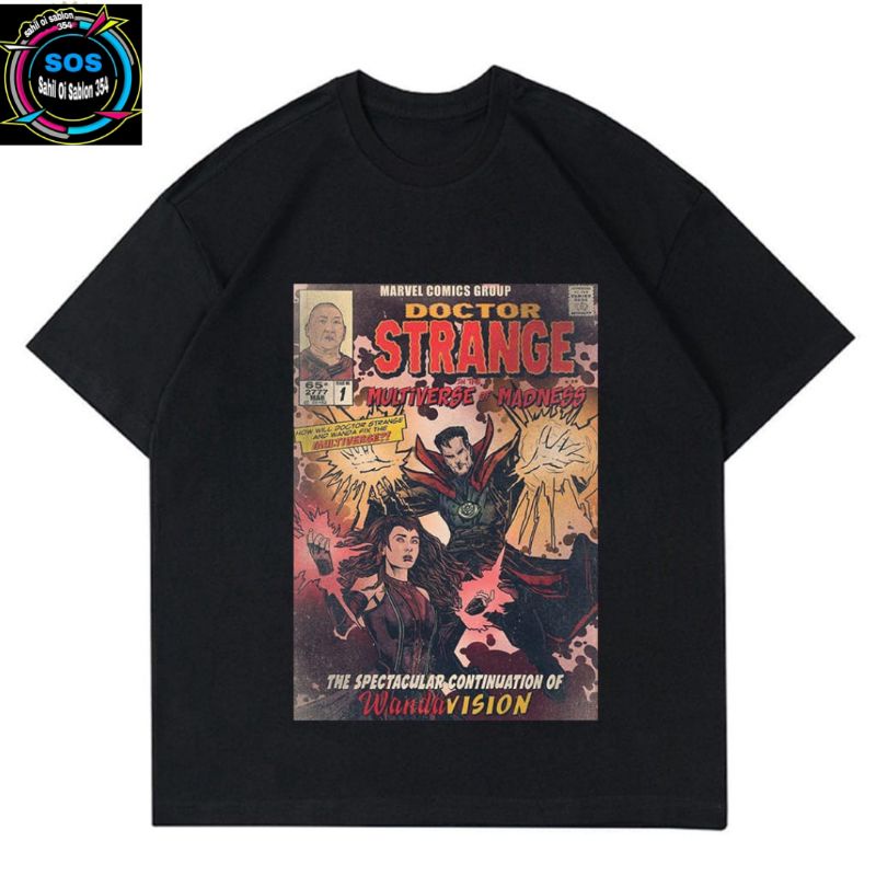 KAOS DOCTOR STRANGE WANDA VISION VINTAGE T-SHIRT MARVEL COMICS UNISEX PRIA WANITA  ANAK/DEWASA katun