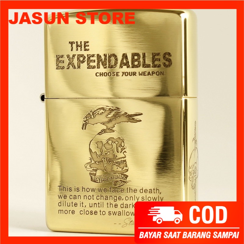 Korek Api Zippo Premium Gold Motif Tengkorak