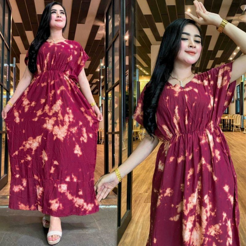 BISA COD // DASTER ARAB BUSUI RESLETING FIT TO XXL LD 120 // DASTER MANOHARA PANJANG TIE DYE