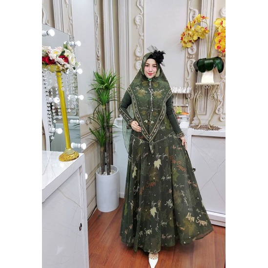 Ameena Ameera ORI by Alya Syar'i / Gamis Set Syar'i / Gamis Pesta / Gamis Syar'i Mewah / Dress Syar'i Terbaru / Fashion Branded Muslimah-1