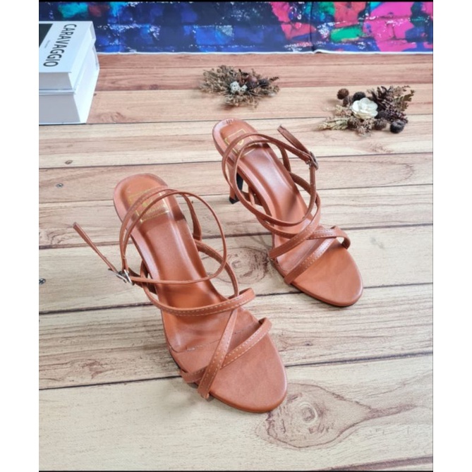 ABBUSHOES  Kf 02 higheels sendal tali  wanita 9cm