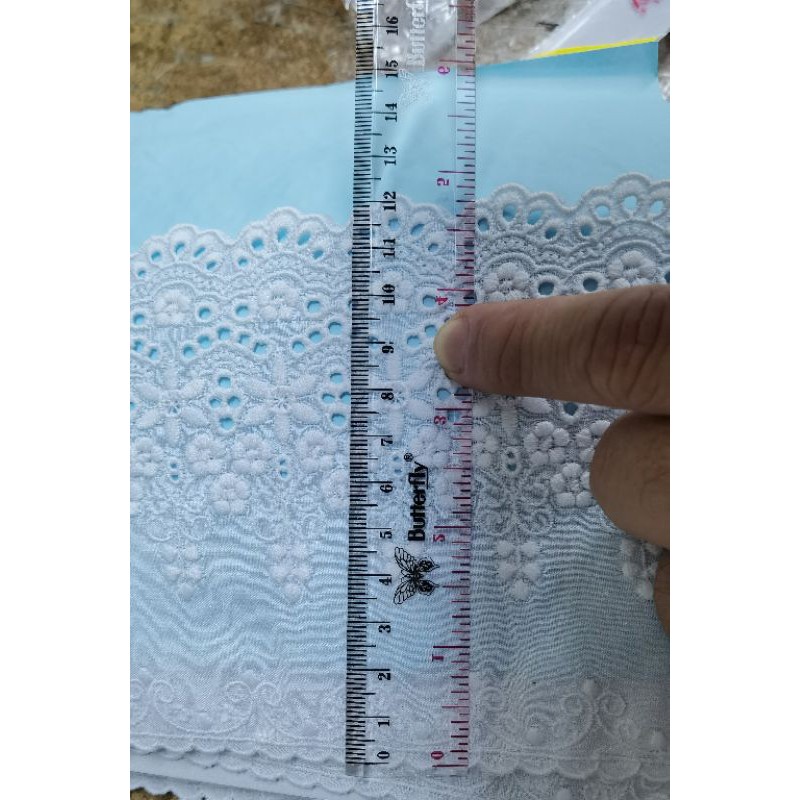 RENDA KATUN JEPANG KUALITAS SUPER WARNA PUTIH UKURAN LEBAR 12 CM PER METER