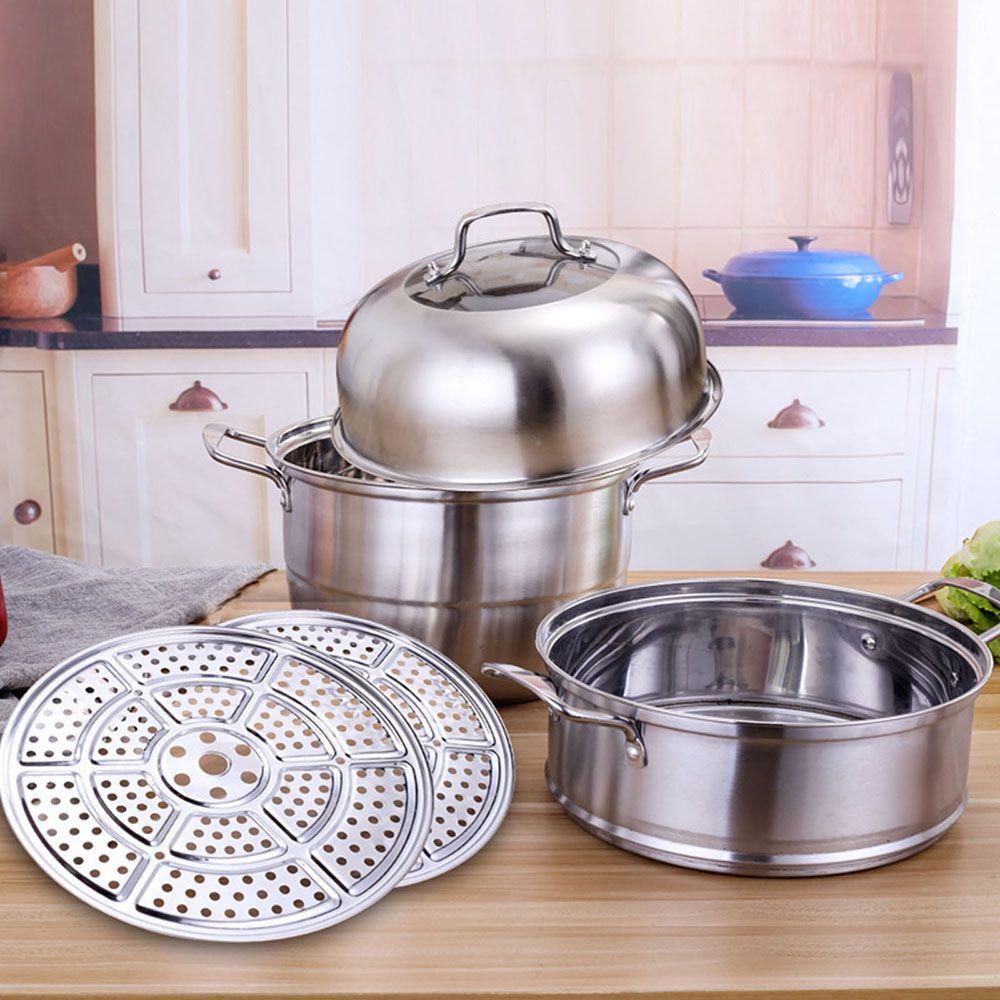 Rak Steamer Atas New Stainless Steel Tray Stand Pot Steaming